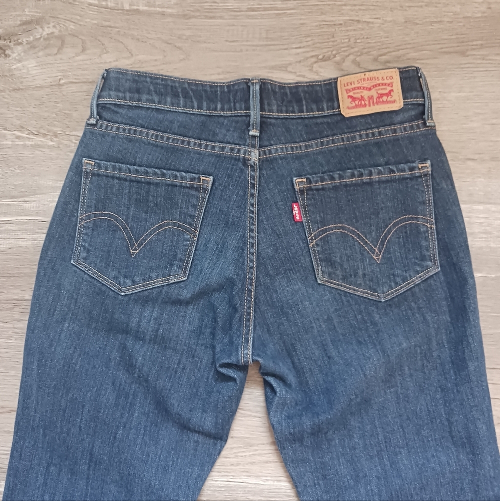 Levi's 525 Women's Perfect Waist Straight Leg Blue Denim Size 4 W27 L32 - Picture 3 of 7